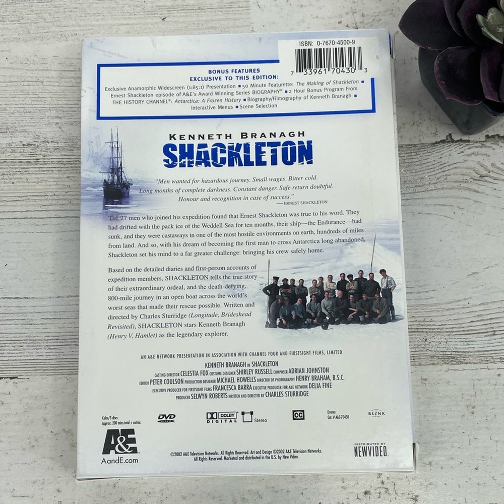 Shackelton Kenneth Branagh DVD Set Of 2 A&E Survival Story - Picture 2 of 5
